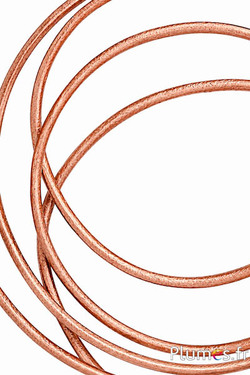 Leren veter - dikte 3 mm - koper